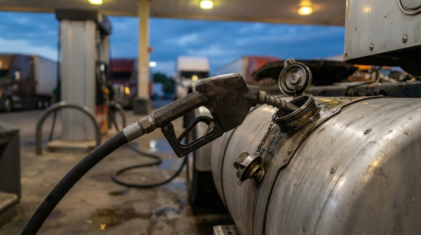 Close view of equipment connections on a tanker